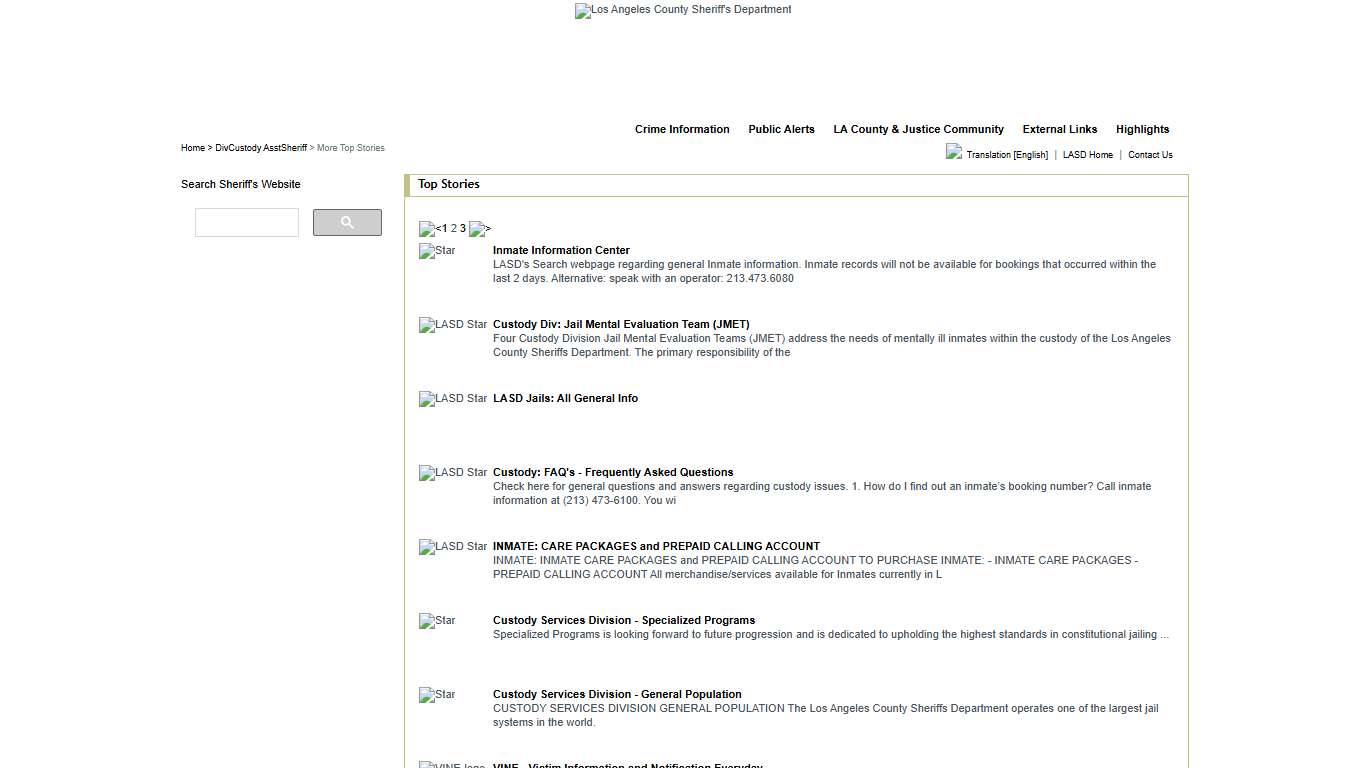 Los Angeles County Sheriff's Department Portal